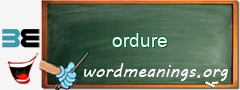 WordMeaning blackboard for ordure